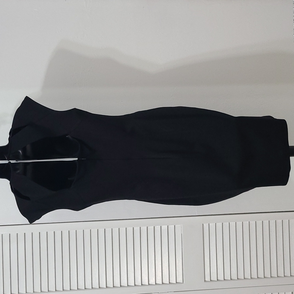 SZ 10 Cache Black Sleeveless Cut-Out Tailored Stretchy Dress - Picture 12 of 16
